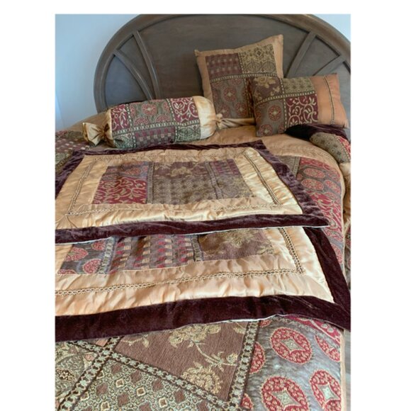Tuscan Opulent Old World Patchwork Comforter Set - Double/Queen Size - Picture 2 of 14